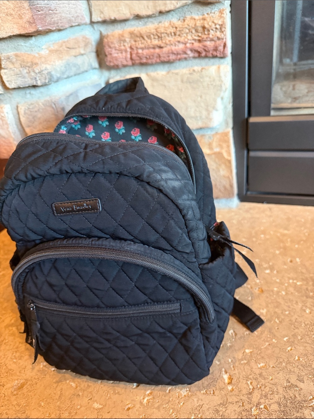 Vera Bradley Black Quilted Mini Backpack - Picture 7 of 7
